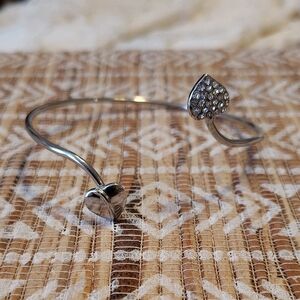 Silver Heart Bangle Bracelet